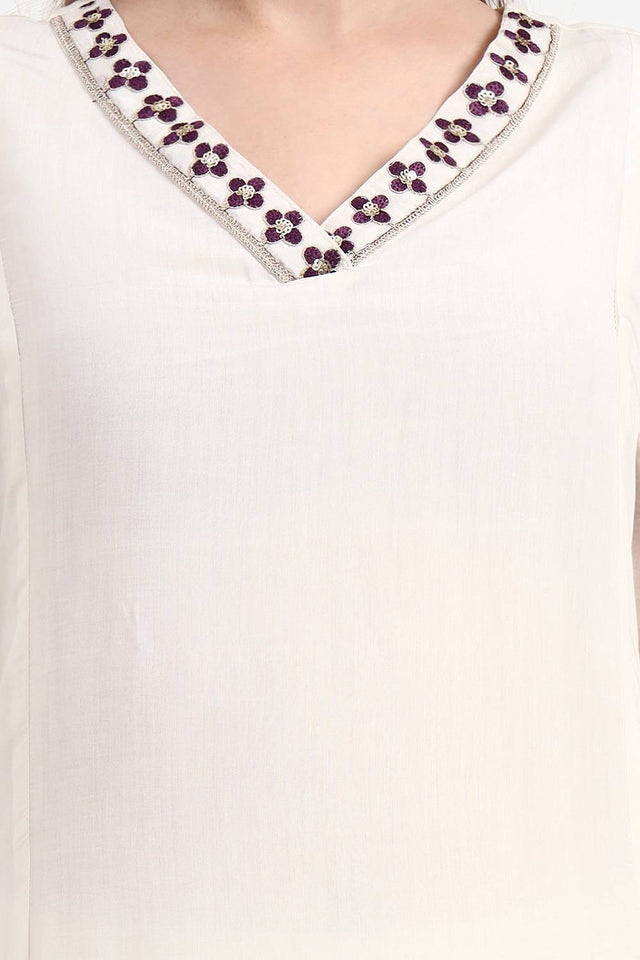 Violet Solid Silk Anarkali Suit Set