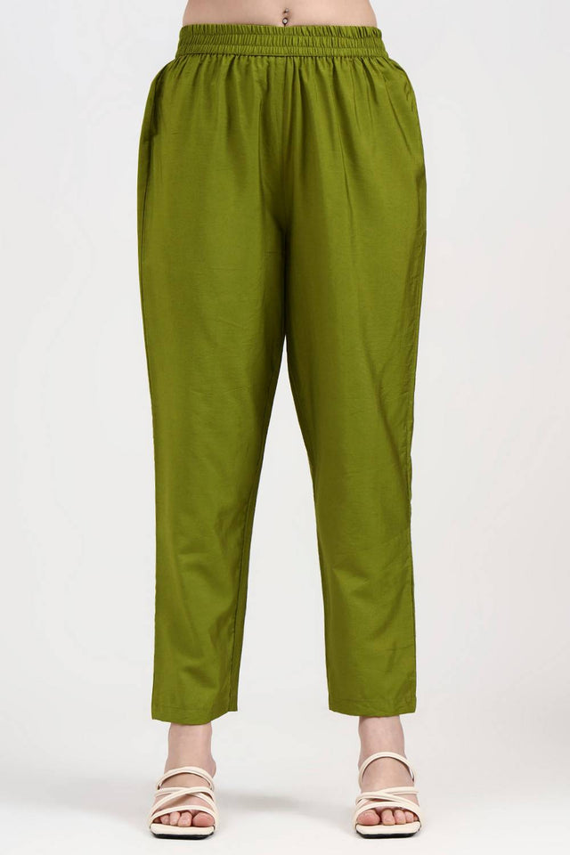 Green Embroidered Silk Straight Cut Suit Set