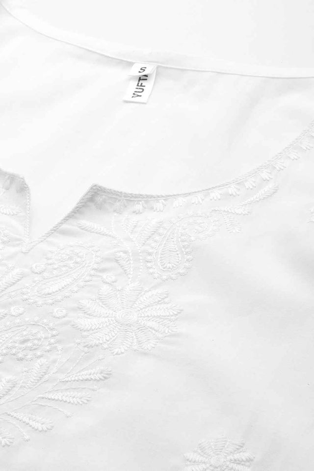 White Chikankari Pure Cotton Top