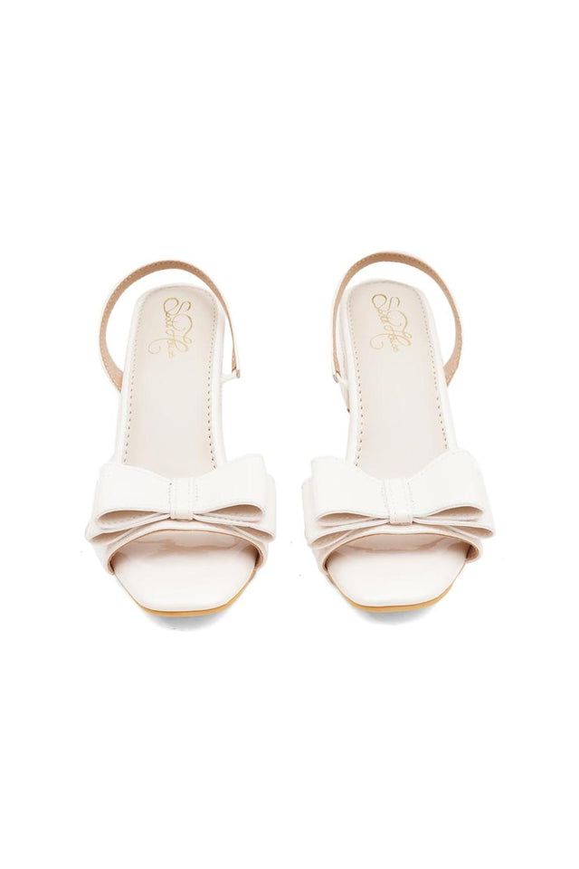 Cream Faux Leather Block Heel (3364)