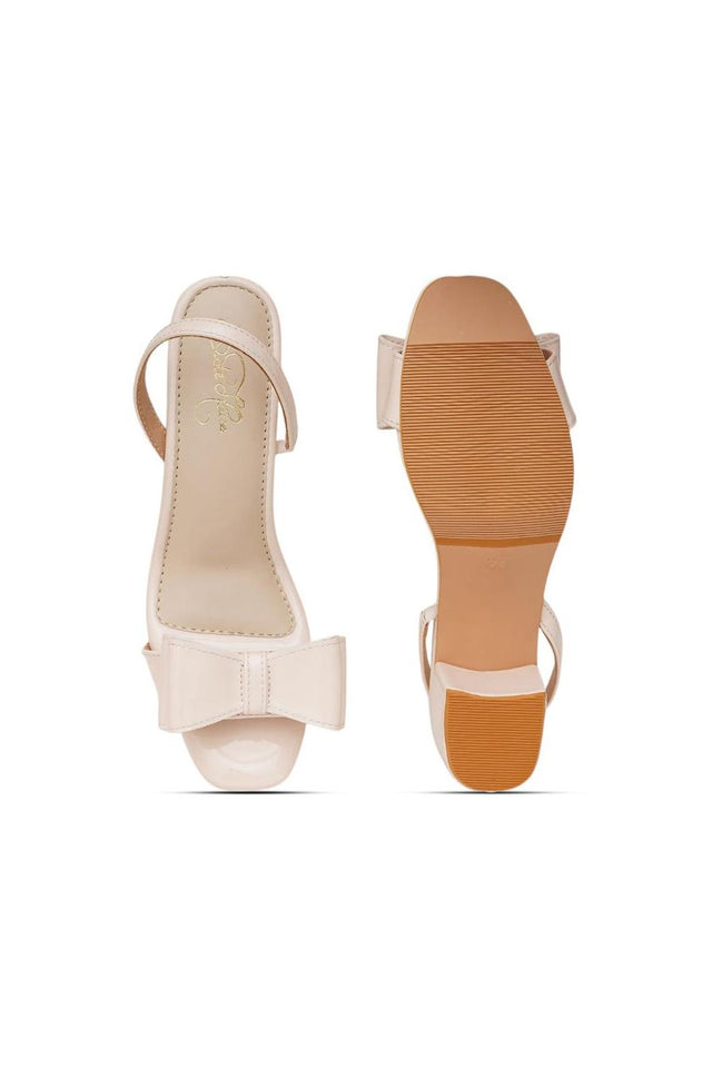 Cream Faux Leather Block Heel (3364)