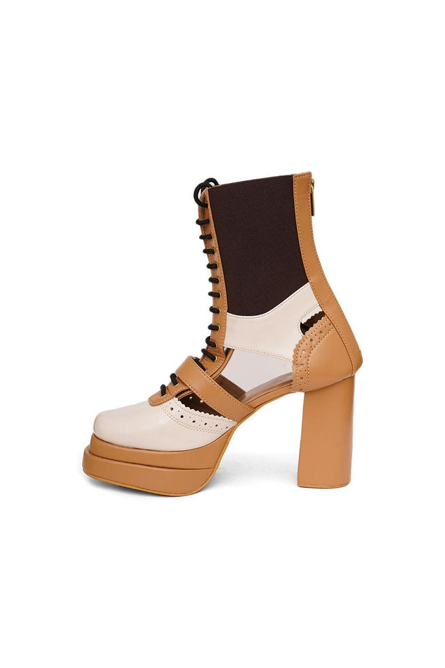 Multi Color Faux Leather Boots (3377)