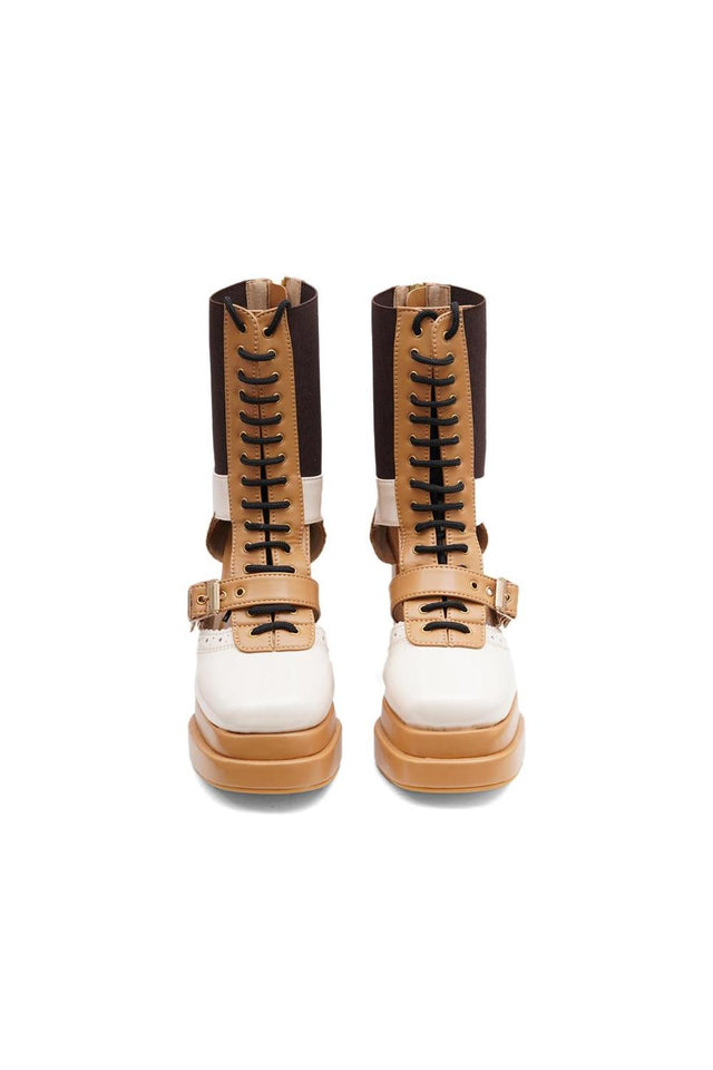 Multi Color Faux Leather Boots (3377)
