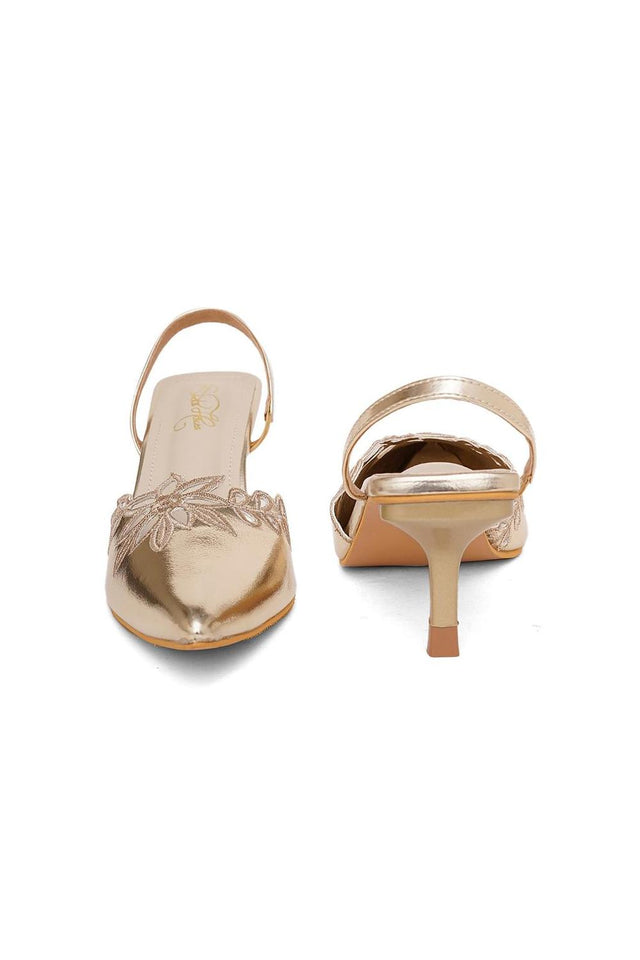 Gold Faux Leather Pencil Heel (3381)