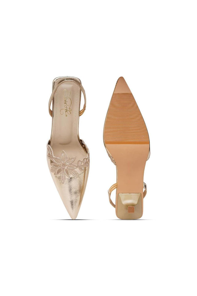 Gold Faux Leather Pencil Heel (3381)