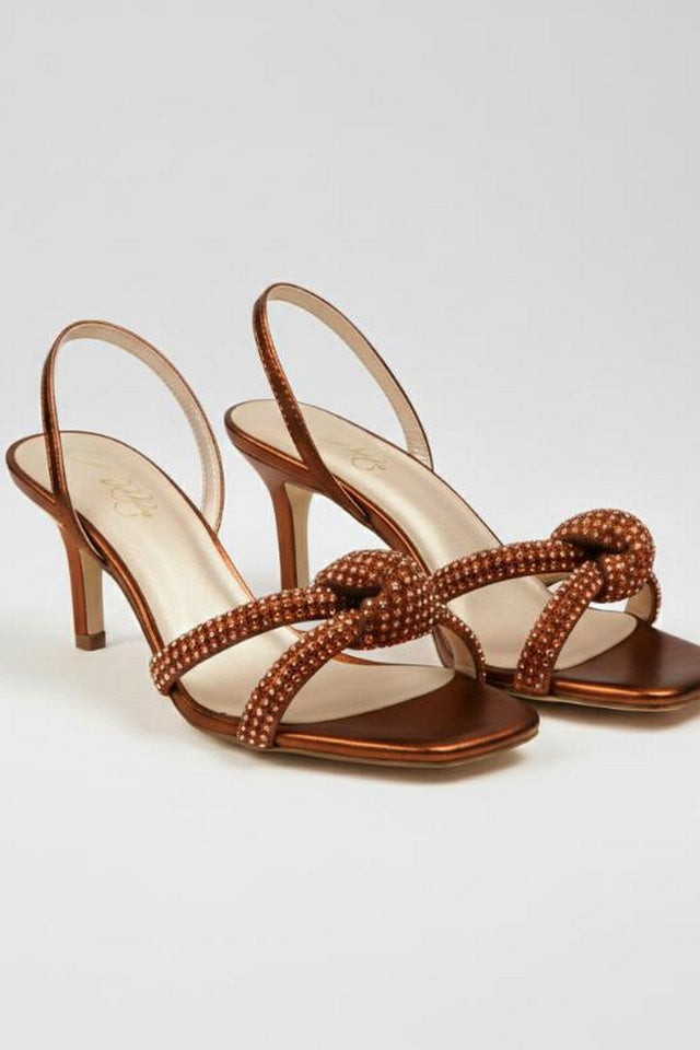 Gold Faux Leather Pencil Heel (3406)