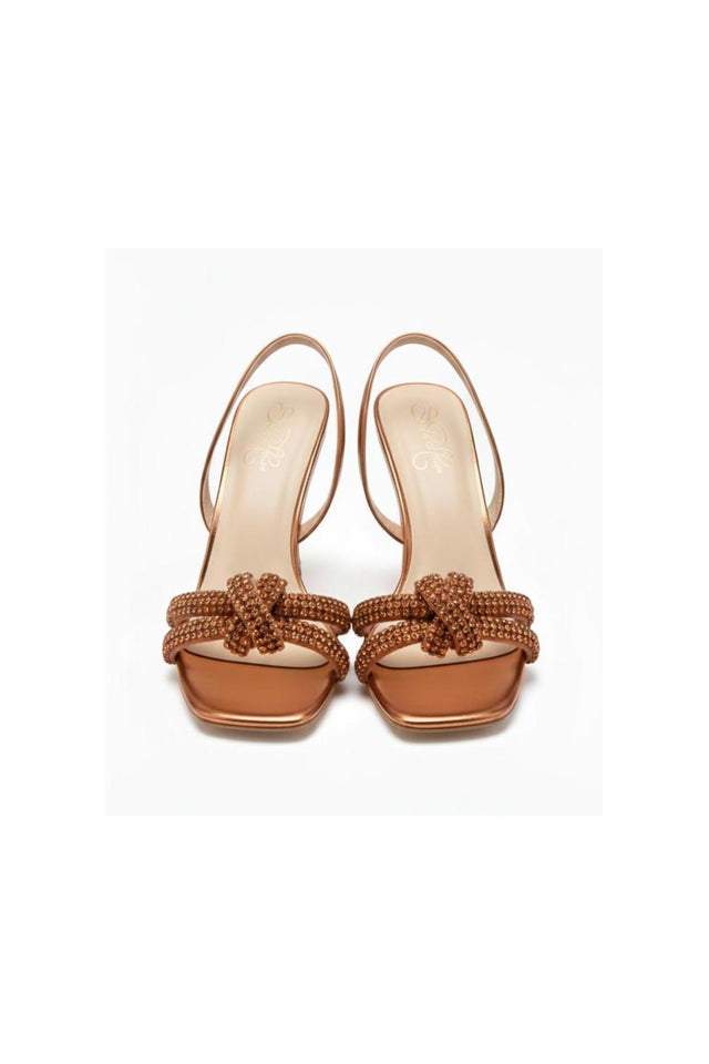 Gold Faux Leather Pencil Heel (3406)
