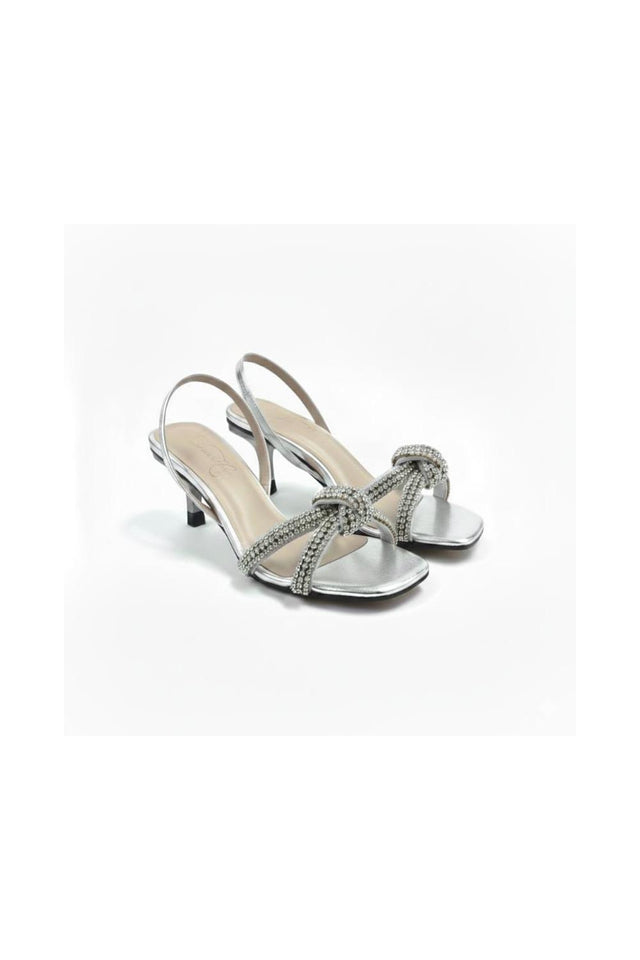 Silver Faux Leather Pencil Heel (3408)