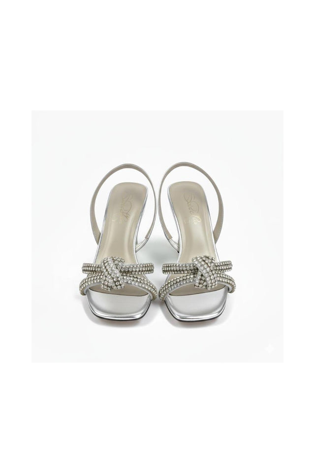 Silver Faux Leather Pencil Heel (3408)
