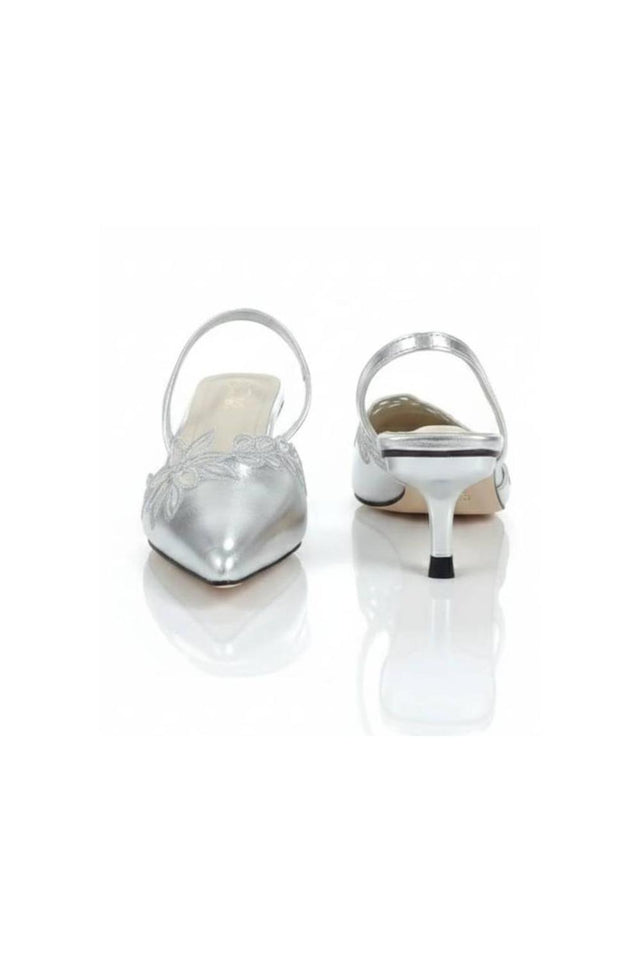 Silver Faux Leather Pencil Heel (3410)