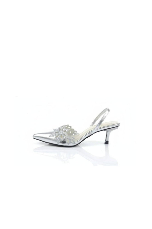 Silver Faux Leather Pencil Heel (3410)