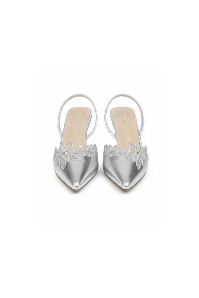 Silver Faux Leather Pencil Heel (3410)