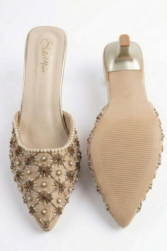 Gold Faux Leather Pencil Heel (3412)