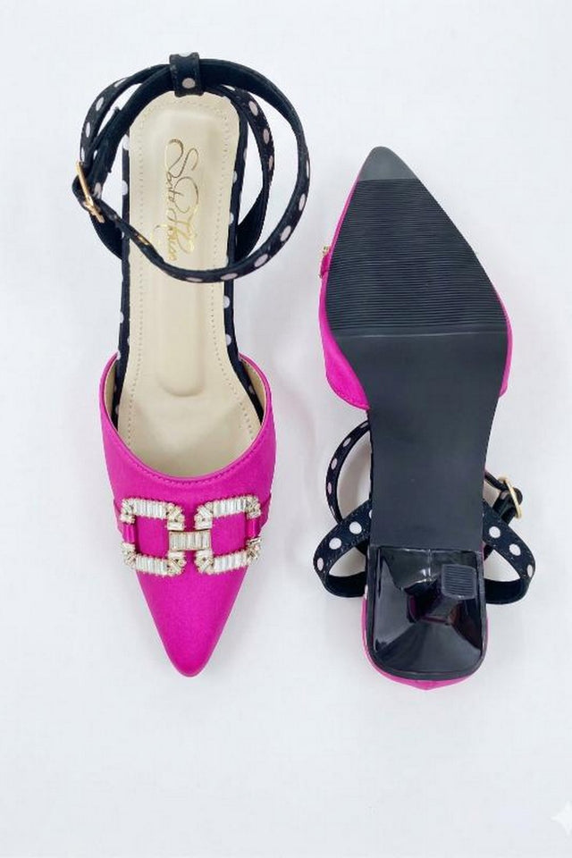 Pink Faux Leather Pencil Heel (3417)