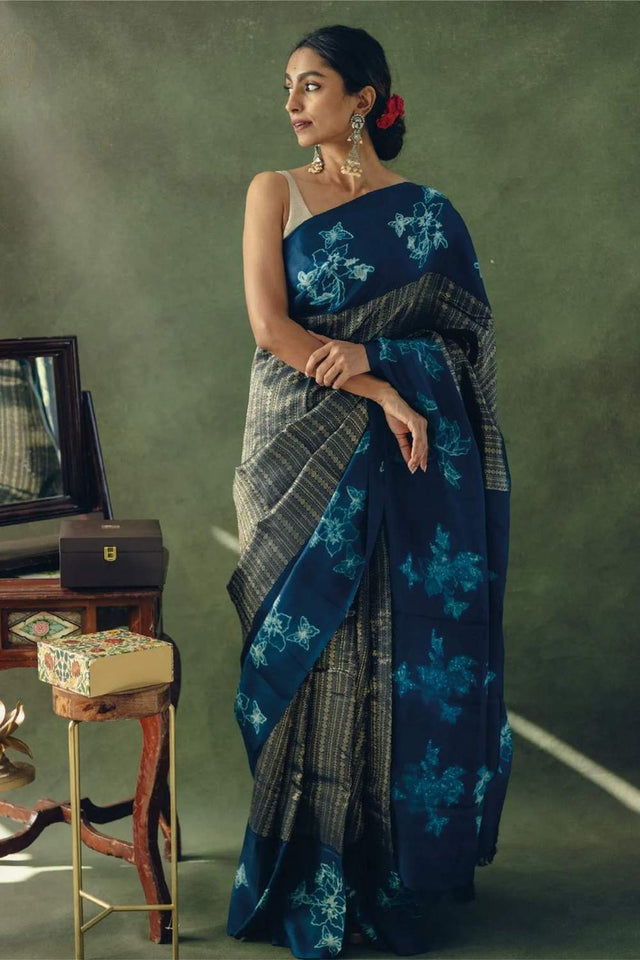 Multi Color Banarasi Woven Soft Silk Saree (50104)