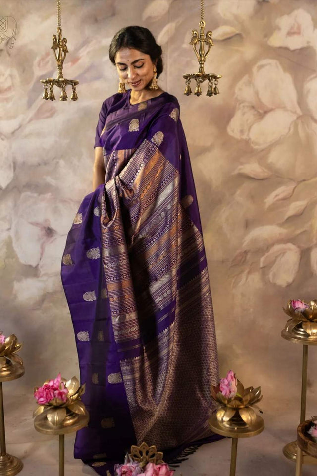 Multi Color Banarasi Woven Soft Silk Saree (50109)