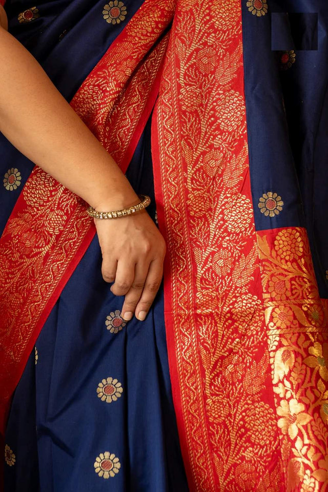 Royal Blue Banarasi Woven Soft Silk Saree (50117_3)