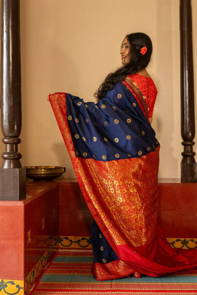 Royal Blue Banarasi Woven Soft Silk Saree (50117_3)