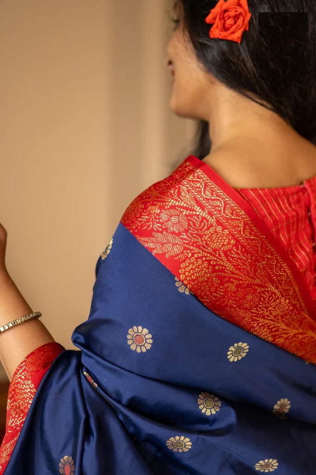 Royal Blue Banarasi Woven Soft Silk Saree (50117_3)