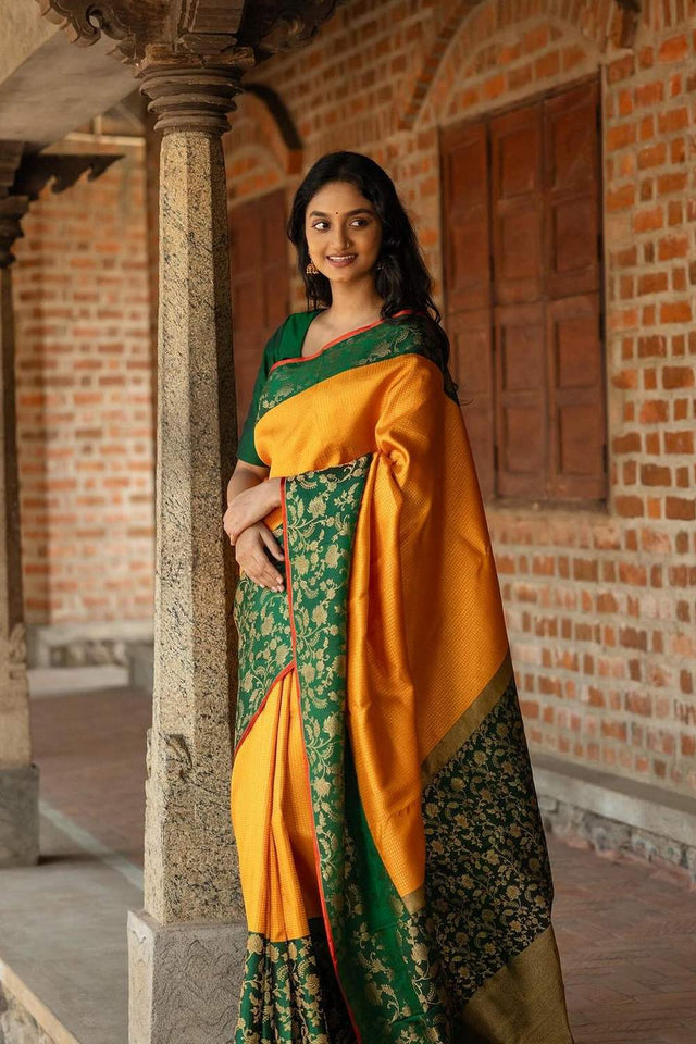 Multi Color Banarasi Woven Soft Silk Saree (50118)