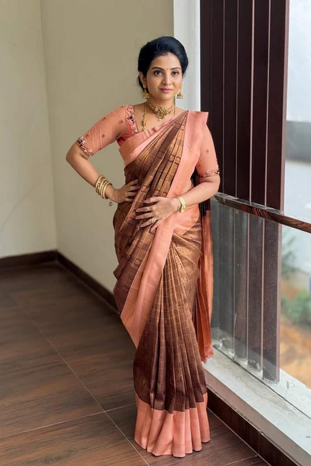 Multi Color Banarasi Woven Soft Silk Saree (50154)