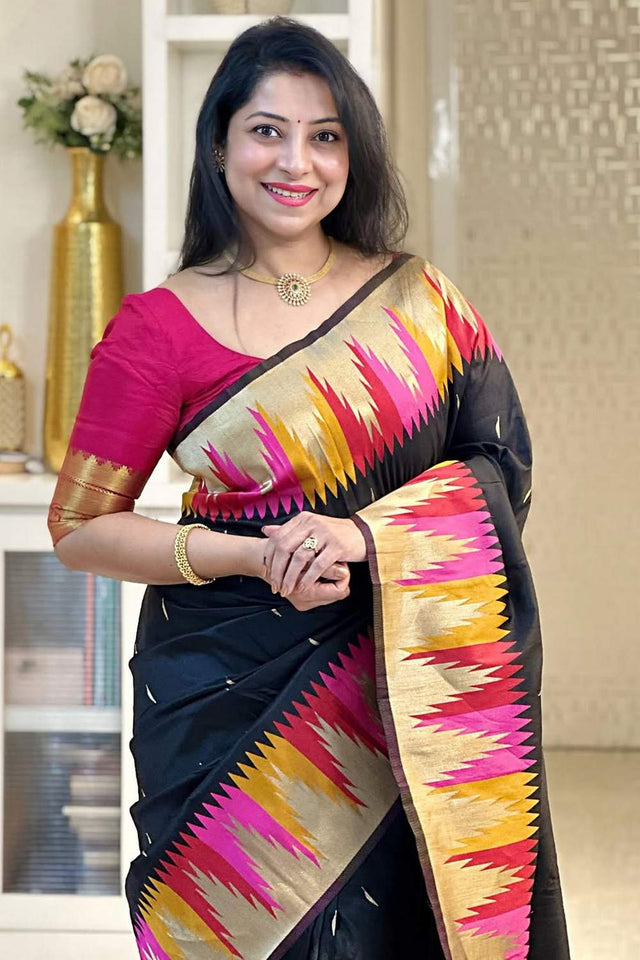 Multi Color Banarasi Woven Soft Silk Saree (50177)