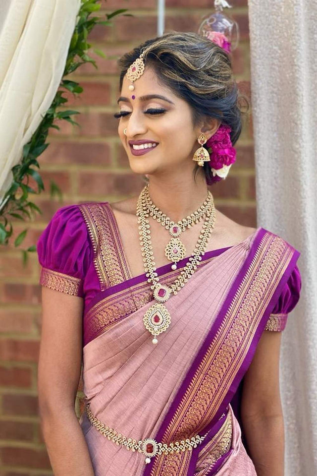 Pink Banarasi Woven Soft Silk Saree (55127_2)