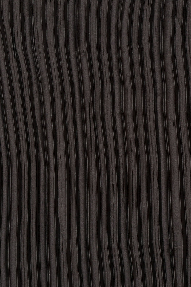 Black Solid Silk Saree