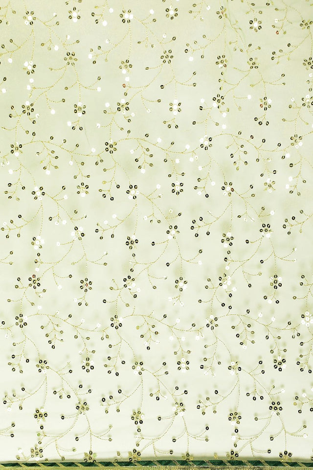 Women's Green Net Saree