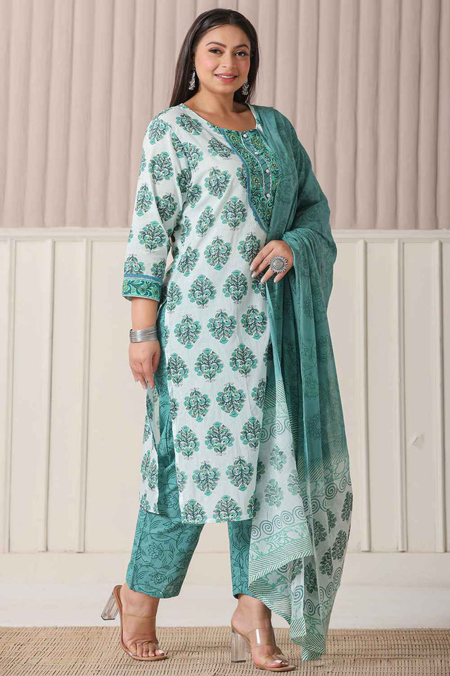 Multi-Color Ethnic Motifs Pure cotton Kurti Pant Set