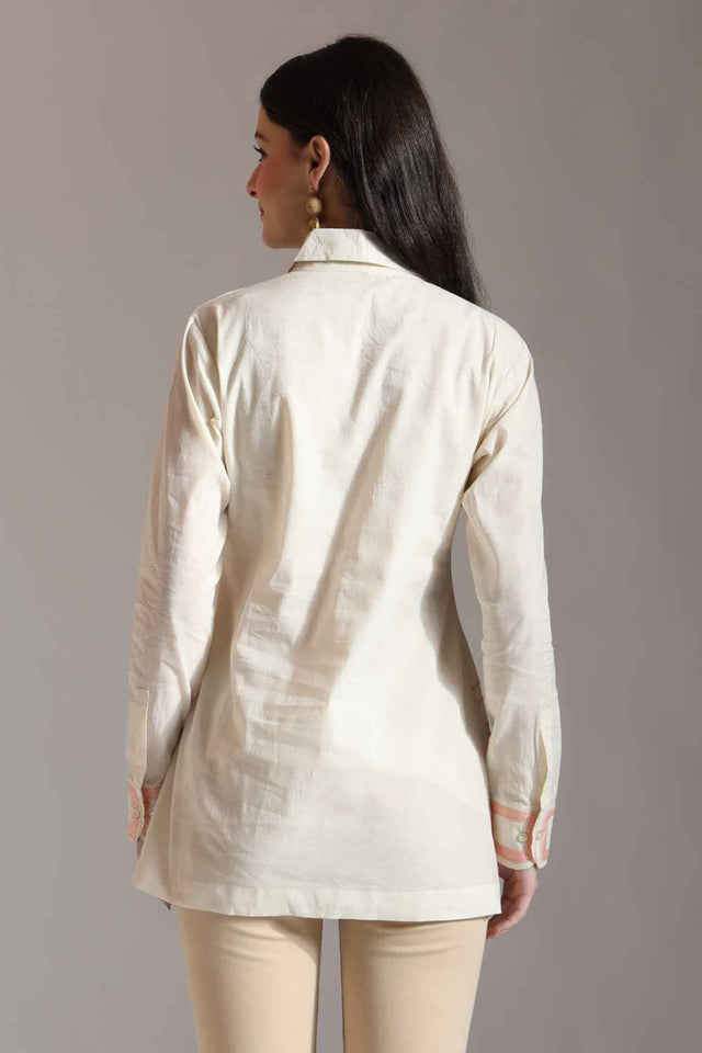 White Thread Design Pure Cotton Tops