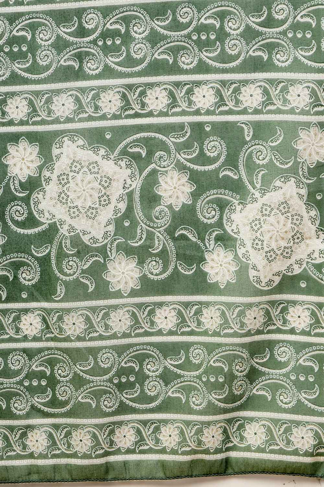 Turquoise Floral Printed Cotton Kurti Pant Set