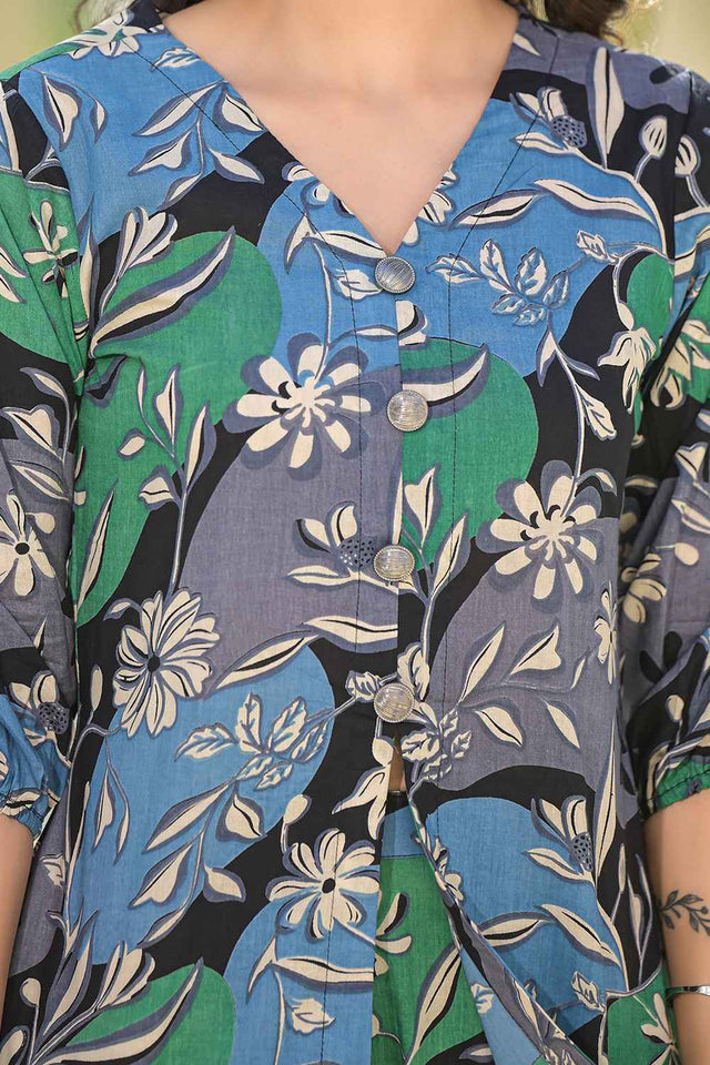 Multi-Color Ethnic Motifs Cotton Co-Ord Set