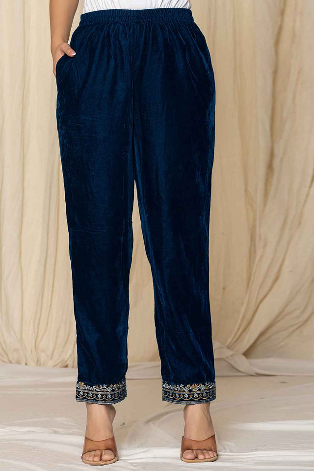 Blue Sequins Velvet Co-Ord Set (7158CRDBL)