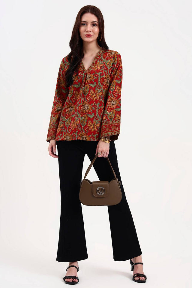 Multi Color Floral Printed Cotton Tops & Tunics