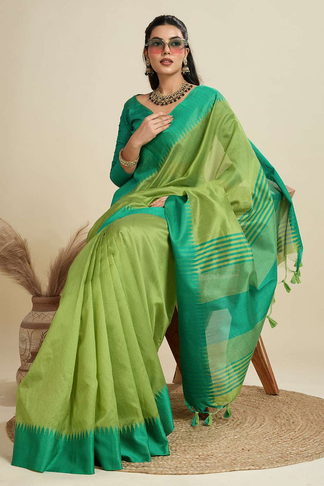Green Woven Silk Saree