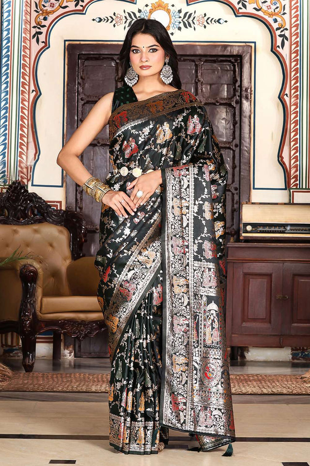Green Woven Silk Saree