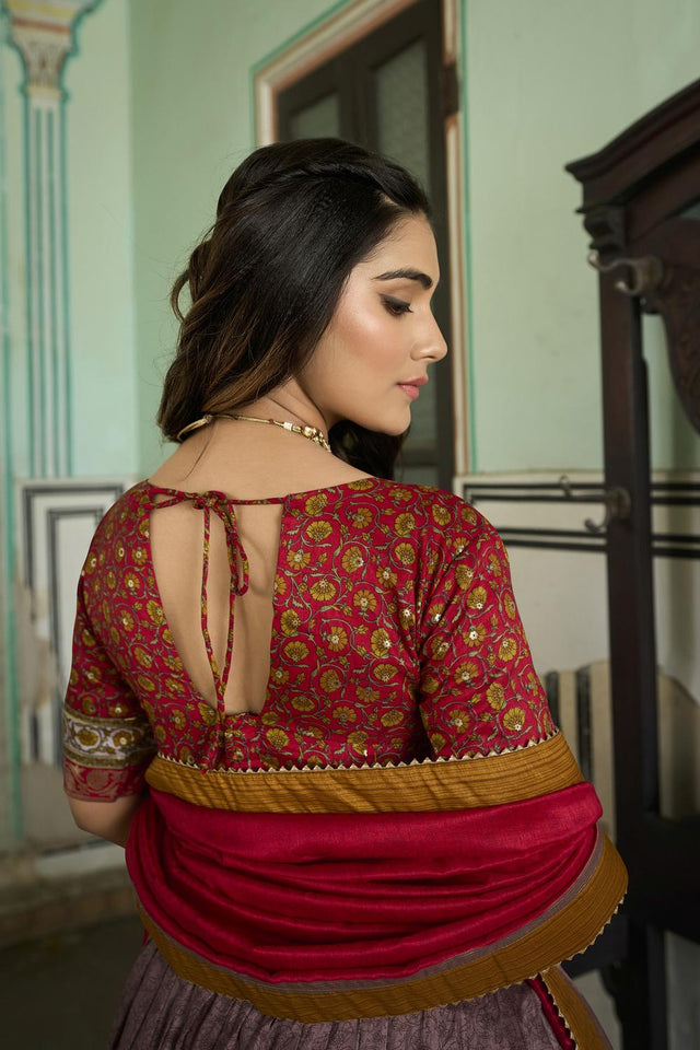 Pink Micro Cotton Silk Lehenga