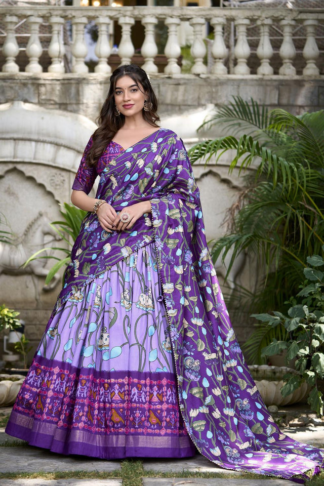 Lavender Micro Cotton Silk Lehenga