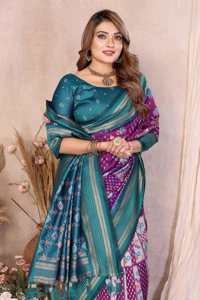 Violet Woven Saree