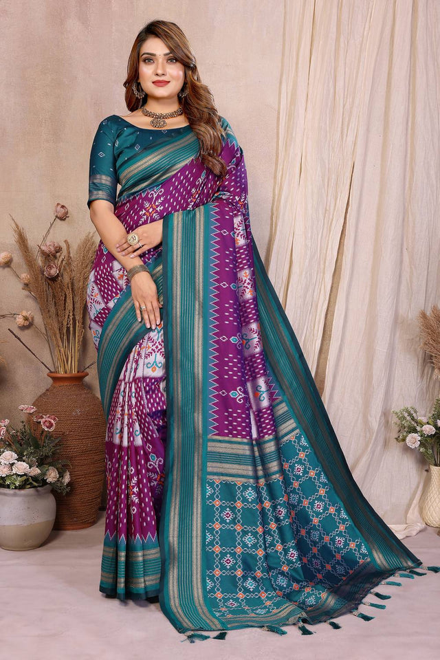 Violet Woven Saree