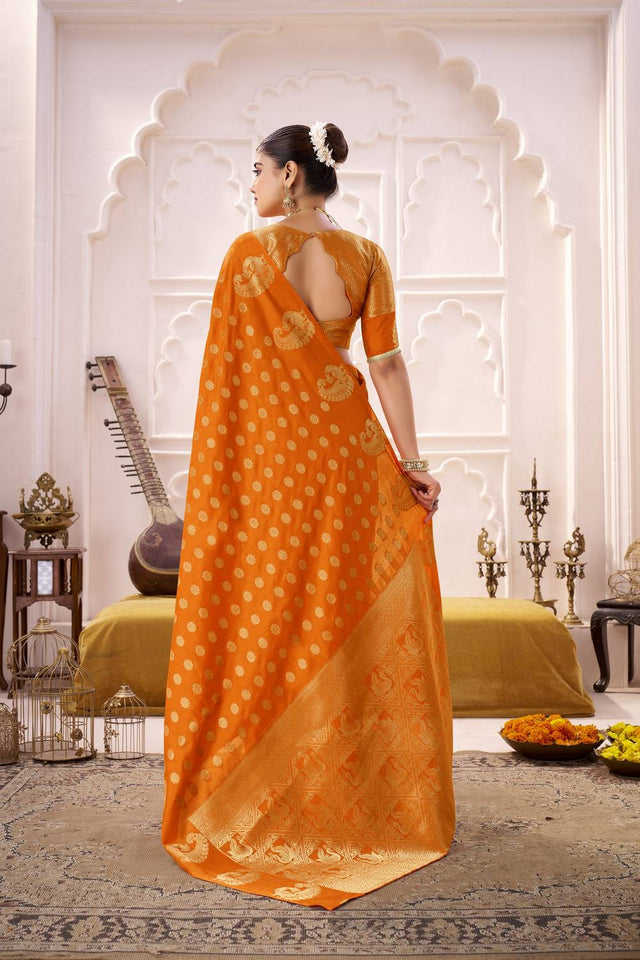 Orange Woven Saree