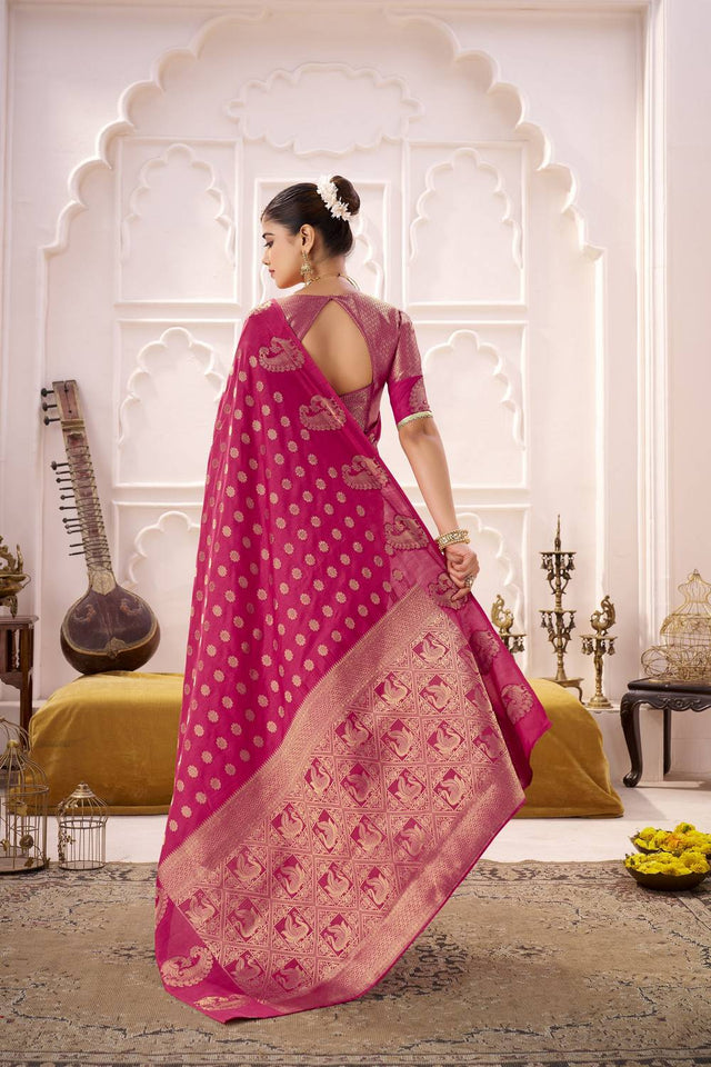 Pink Woven Saree