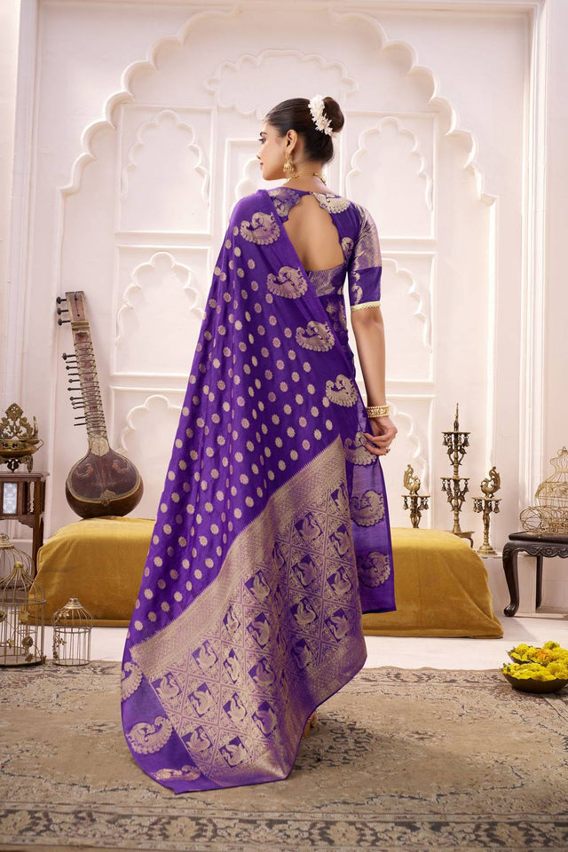 Violet Woven Saree