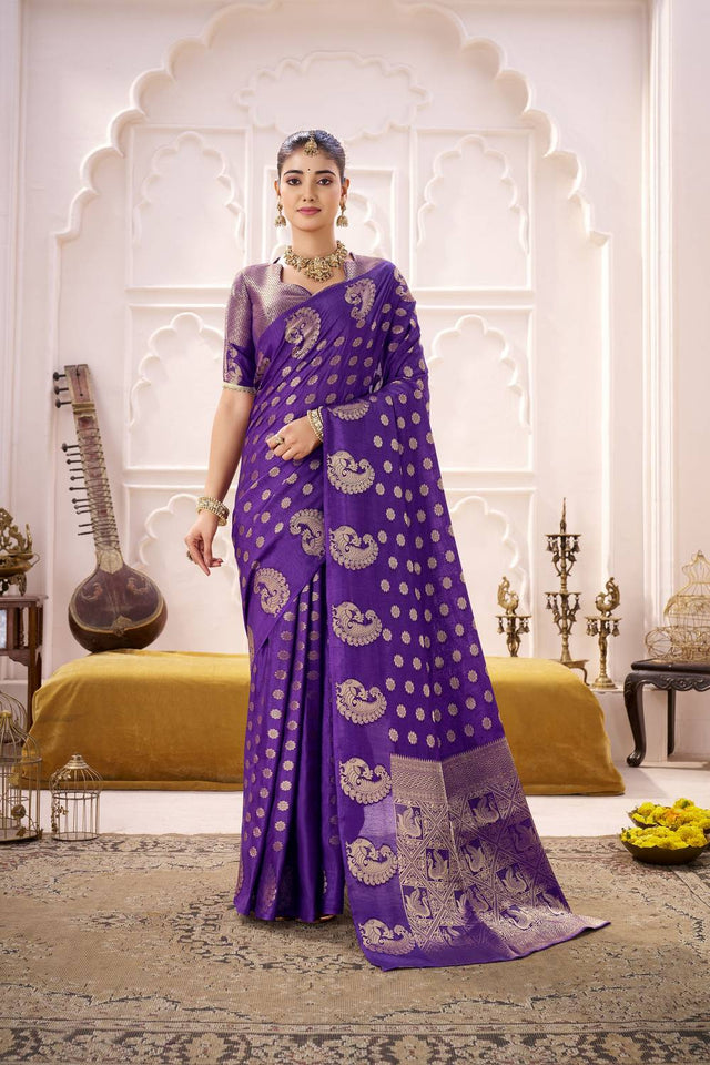 Violet Woven Saree