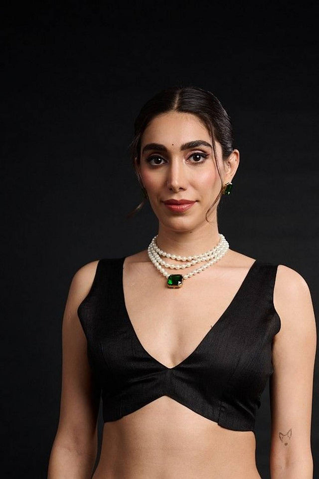 White Printed Chinon Ready to Wear Saree