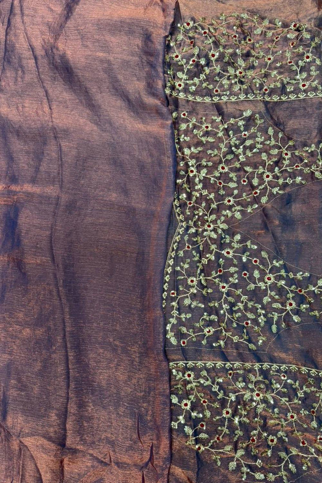 Grey Sequin with Embroidered Saree