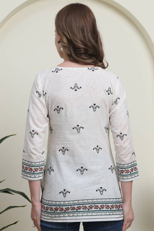 Green Printed Cotton Top