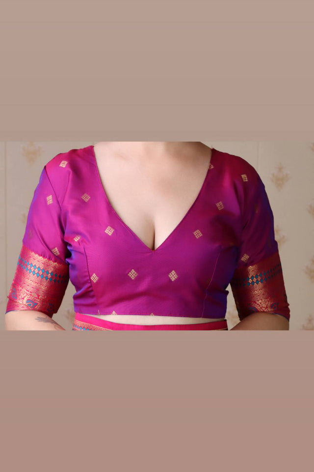 Turquoise Woven Banarasi Saree