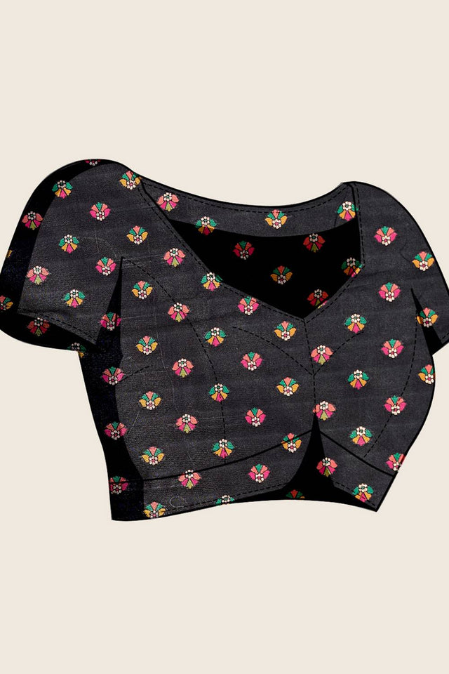 Black Woven Silk Saree